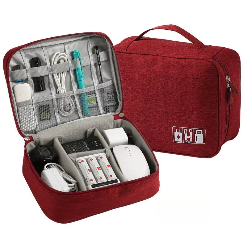 Bolsa Organizadora de Cables y Accesorios Electrónicos — Impermeable, Compacta y Perfecta para Viajar