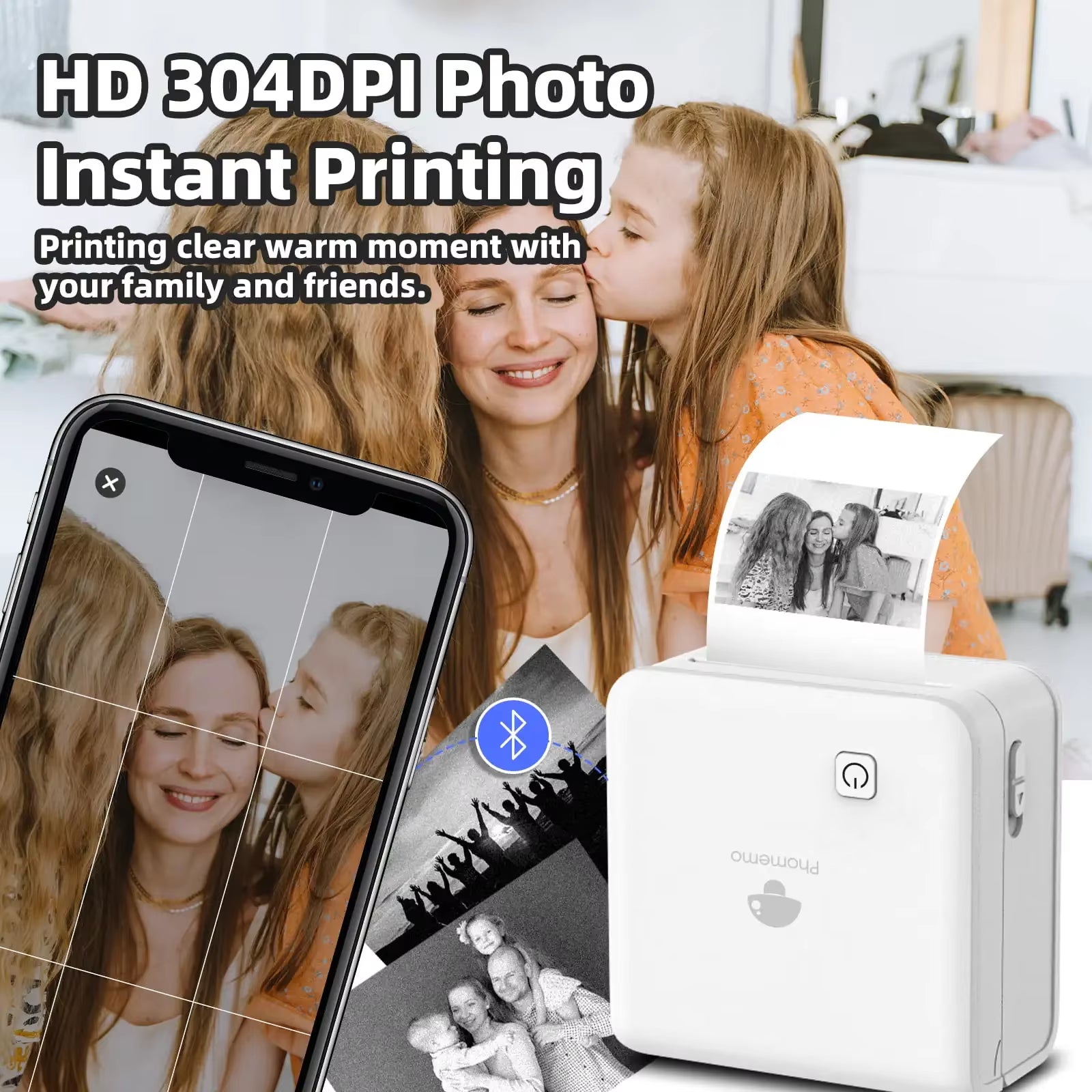 Mini Impresora Portátil Phomemo M02 Pro — 300 DPI, Bluetooth, Sin Tinta y Compatible con iOS y Android