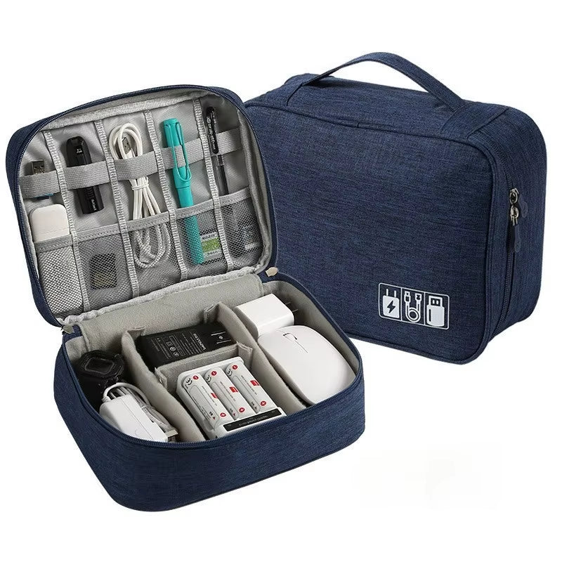 Bolsa Organizadora de Cables y Accesorios Electrónicos — Impermeable, Compacta y Perfecta para Viajar
