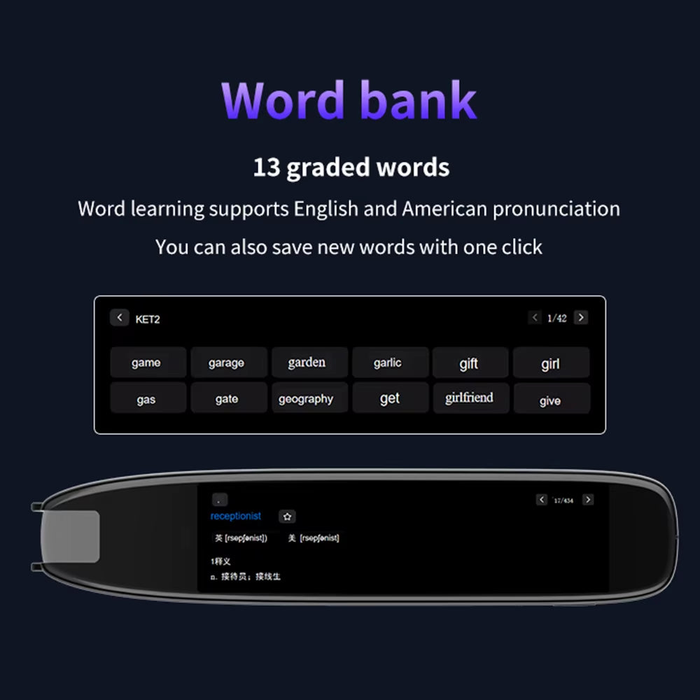 Bolígrafo Traductor Inteligente S65 — Traducción Instantánea en 142 Idiomas con Pantalla Táctil HD y Escáner de Texto