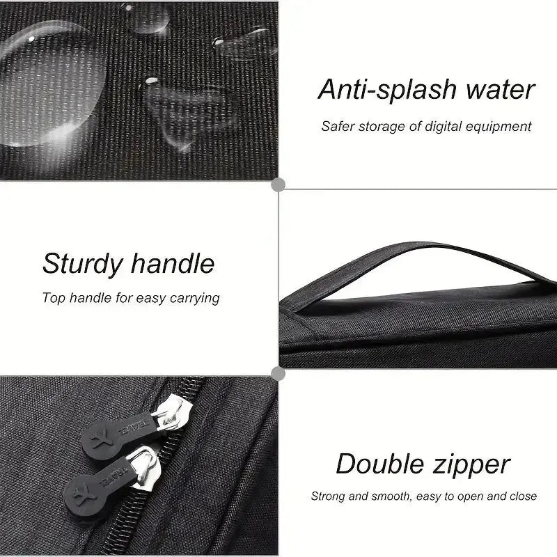 Bolsa Organizadora de Cables y Accesorios Electrónicos — Impermeable, Compacta y Perfecta para Viajar