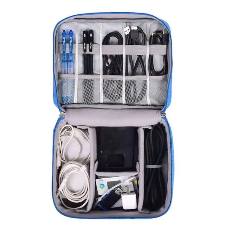 Bolsa Organizadora de Cables y Accesorios Electrónicos — Impermeable, Compacta y Perfecta para Viajar