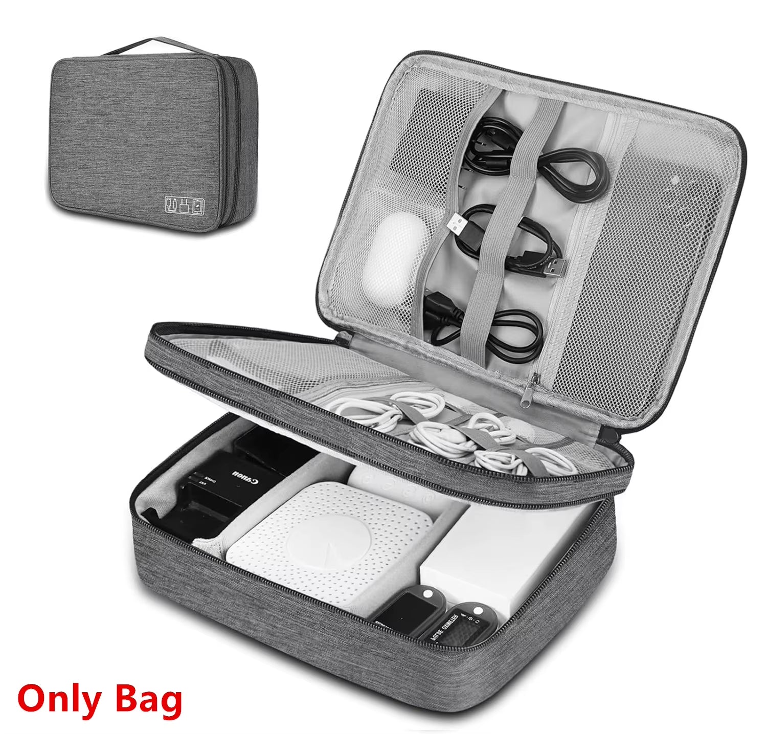 Bolsa Organizadora de Cables y Accesorios Electrónicos — Impermeable, Compacta y Perfecta para Viajar