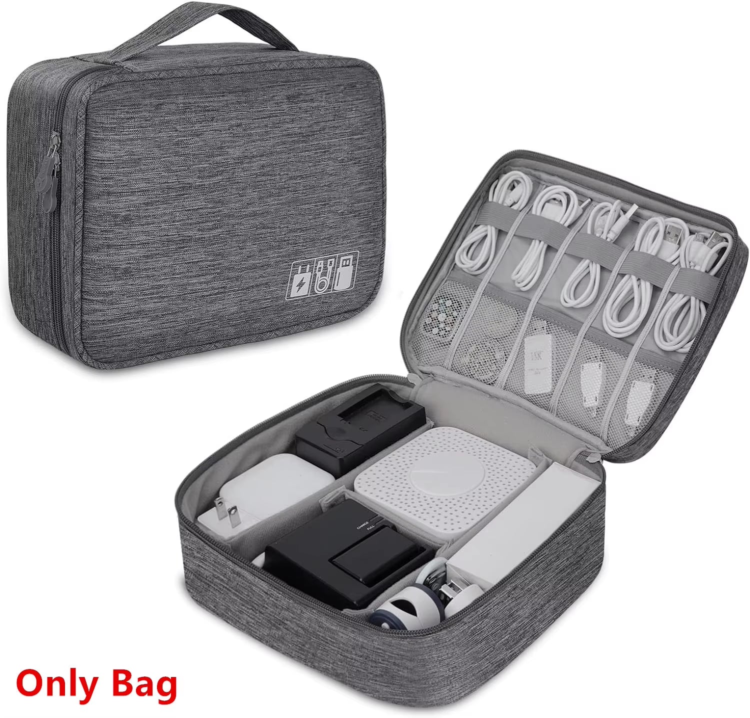 Bolsa Organizadora de Cables y Accesorios Electrónicos — Impermeable, Compacta y Perfecta para Viajar