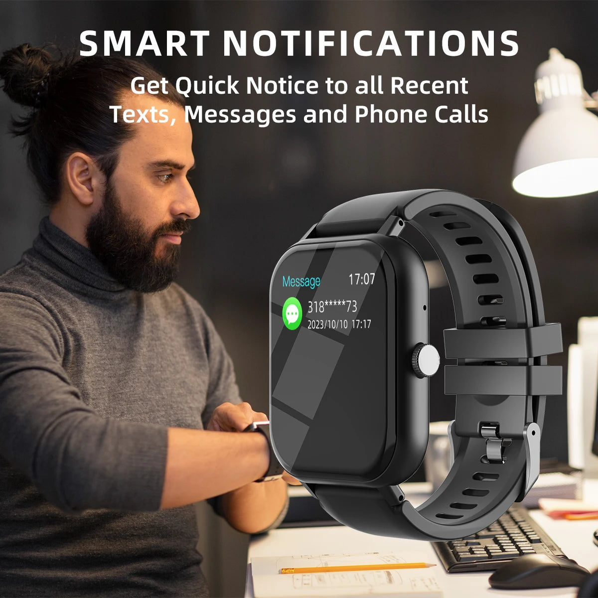 Smartwatch Deportivo con Podómetro, Pulsómetro y Pantalla Full Touch 1.99”