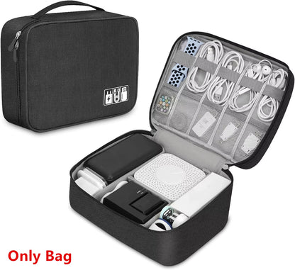 Bolsa Organizadora de Cables y Accesorios Electrónicos — Impermeable, Compacta y Perfecta para Viajar