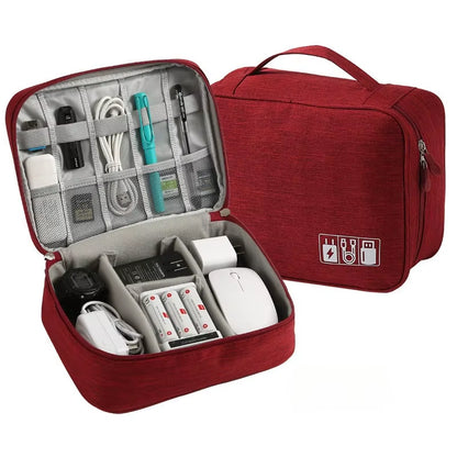 Bolsa Organizadora de Cables y Accesorios Electrónicos — Impermeable, Compacta y Perfecta para Viajar