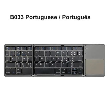Teclado Bluetooth Plegable 4 en 1 con Touchpad — Ultra Portátil, Silencioso y Compatible con Windows, Android y iOS