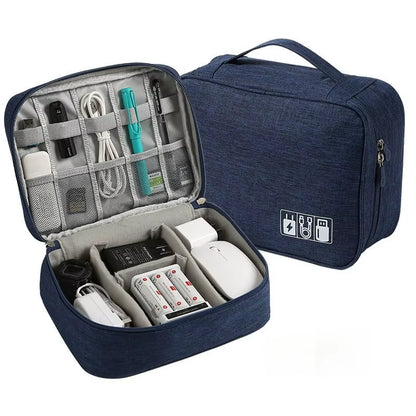 Bolsa Organizadora de Cables y Accesorios Electrónicos — Impermeable, Compacta y Perfecta para Viajar