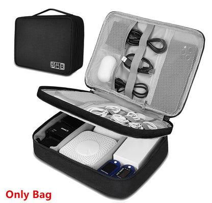 Bolsa Organizadora de Cables y Accesorios Electrónicos — Impermeable, Compacta y Perfecta para Viajar