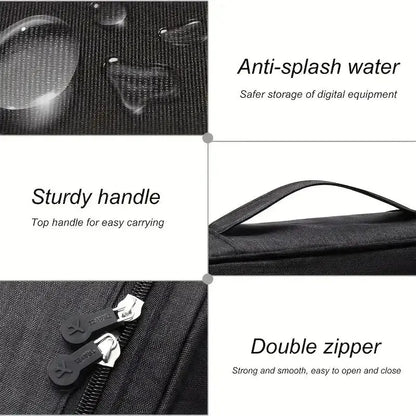 Bolsa Organizadora de Cables y Accesorios Electrónicos — Impermeable, Compacta y Perfecta para Viajar