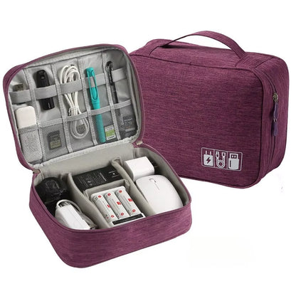 Bolsa Organizadora de Cables y Accesorios Electrónicos — Impermeable, Compacta y Perfecta para Viajar