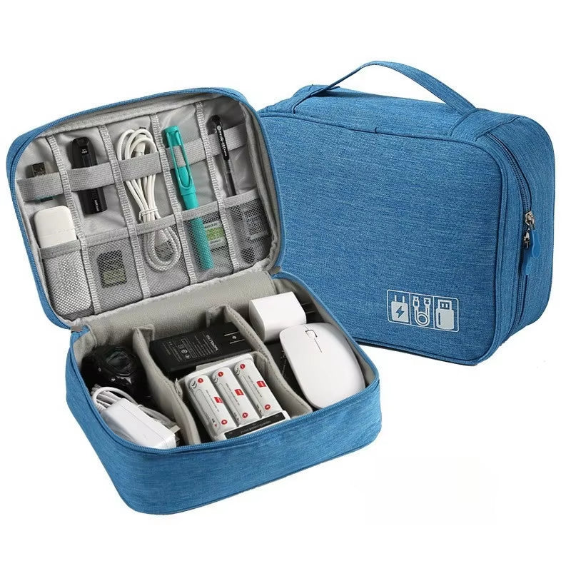 Bolsa Organizadora de Cables y Accesorios Electrónicos — Impermeable, Compacta y Perfecta para Viajar