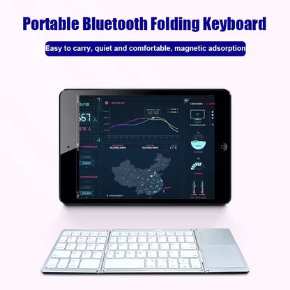 Teclado Bluetooth Plegable con Touchpad — Compatible con iOS, Android y Windows