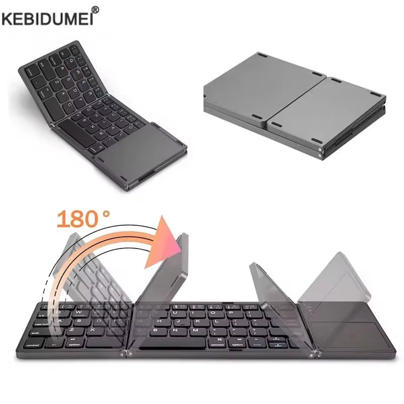 Teclado Bluetooth Plegable con Touchpad — Compatible con iOS, Android y Windows