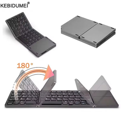 Teclado Bluetooth Plegable con Touchpad — Compatible con iOS, Android y Windows